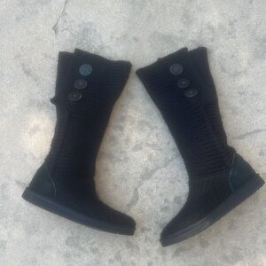 UGG Women's Black Classic Cardy Knit Tall Boots Size 7